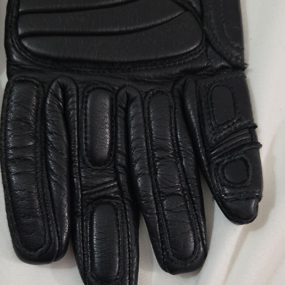 OLYMPIA Black Motorcycle Leather Gloves - Picture 13 of 15